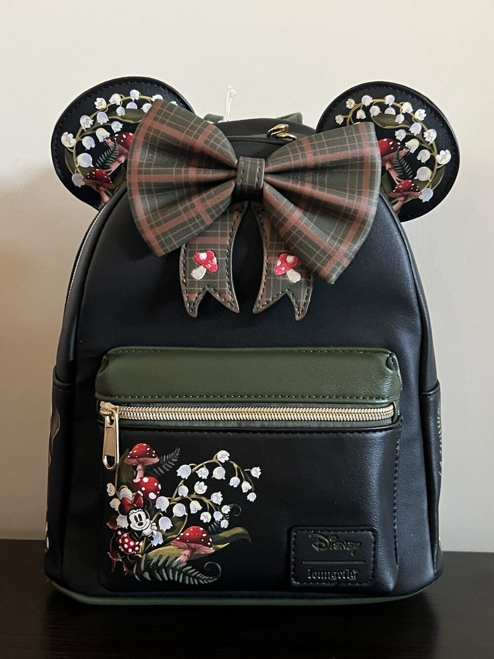 Loungefly Disney Minnie Mouse Mushroom Ears Mini Backpack New